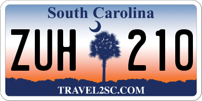SC license plate ZUH210