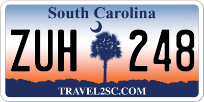 SC license plate ZUH248