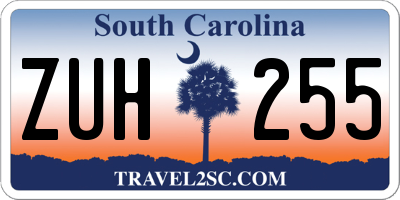 SC license plate ZUH255