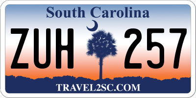 SC license plate ZUH257