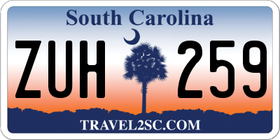 SC license plate ZUH259