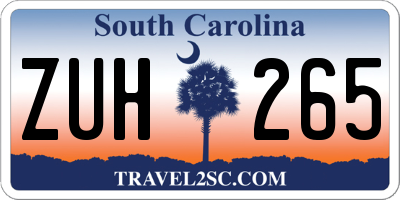 SC license plate ZUH265