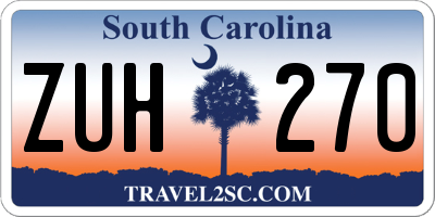 SC license plate ZUH270