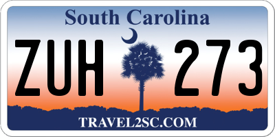 SC license plate ZUH273