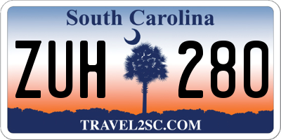SC license plate ZUH280