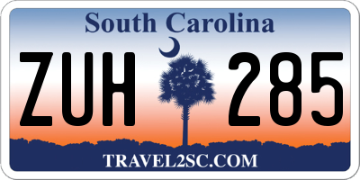 SC license plate ZUH285
