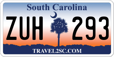 SC license plate ZUH293
