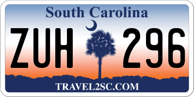 SC license plate ZUH296