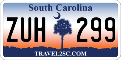 SC license plate ZUH299