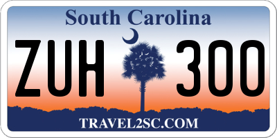 SC license plate ZUH300