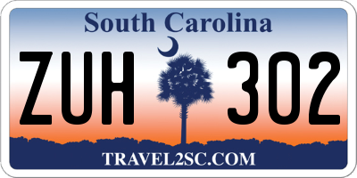 SC license plate ZUH302