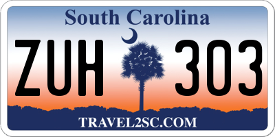SC license plate ZUH303