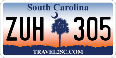 SC license plate ZUH305