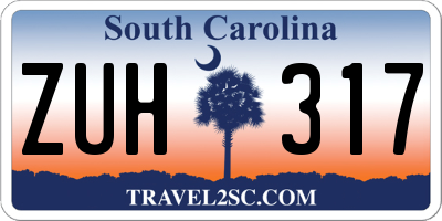 SC license plate ZUH317