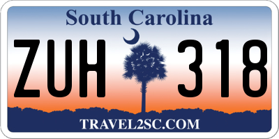 SC license plate ZUH318