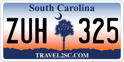 SC license plate ZUH325
