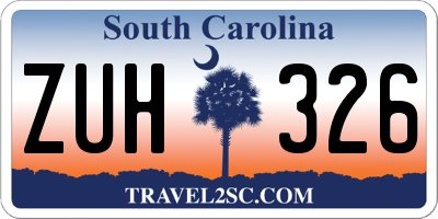 SC license plate ZUH326
