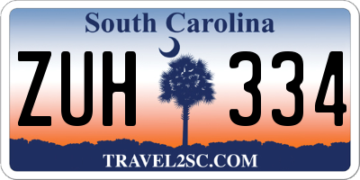 SC license plate ZUH334