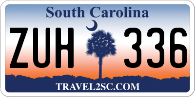 SC license plate ZUH336
