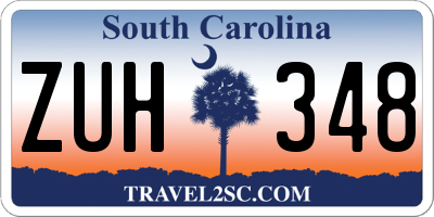 SC license plate ZUH348