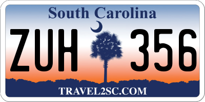 SC license plate ZUH356