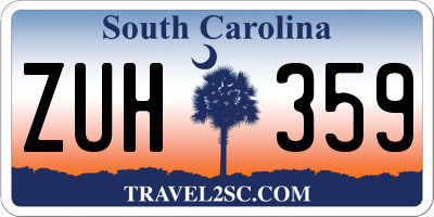 SC license plate ZUH359