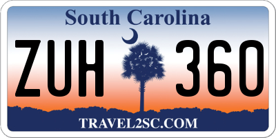 SC license plate ZUH360