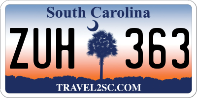 SC license plate ZUH363