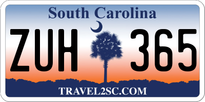 SC license plate ZUH365