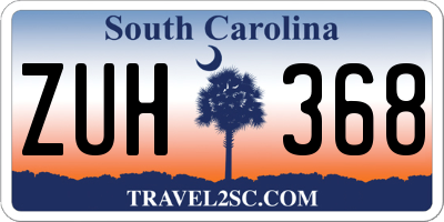 SC license plate ZUH368