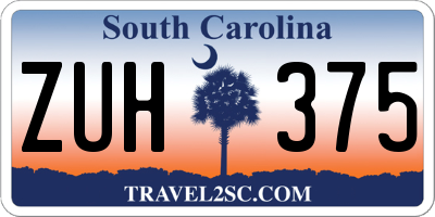 SC license plate ZUH375