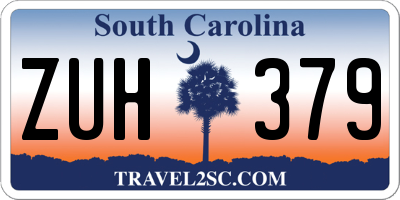 SC license plate ZUH379