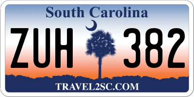 SC license plate ZUH382