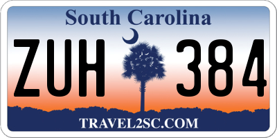 SC license plate ZUH384