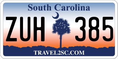 SC license plate ZUH385