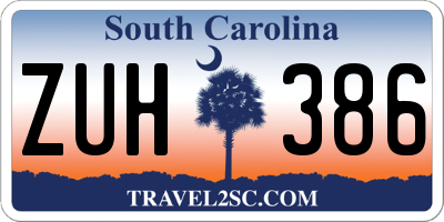 SC license plate ZUH386