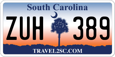 SC license plate ZUH389