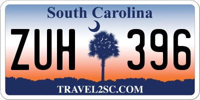 SC license plate ZUH396