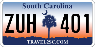 SC license plate ZUH401