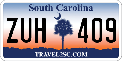 SC license plate ZUH409
