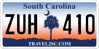 SC license plate ZUH410