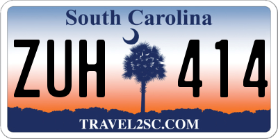 SC license plate ZUH414