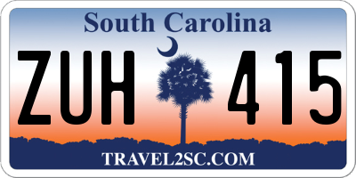 SC license plate ZUH415