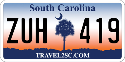 SC license plate ZUH419
