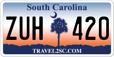 SC license plate ZUH420