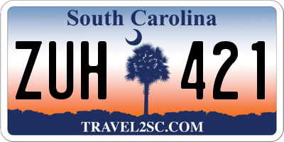 SC license plate ZUH421