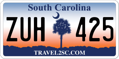 SC license plate ZUH425