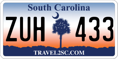 SC license plate ZUH433