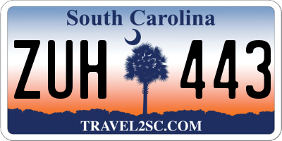 SC license plate ZUH443