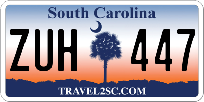 SC license plate ZUH447